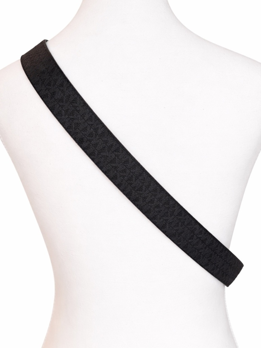 Michael Kors Reversible MK Monogram Belt Black Brown Silver Buckle XL NWT - Picture 5 of 11